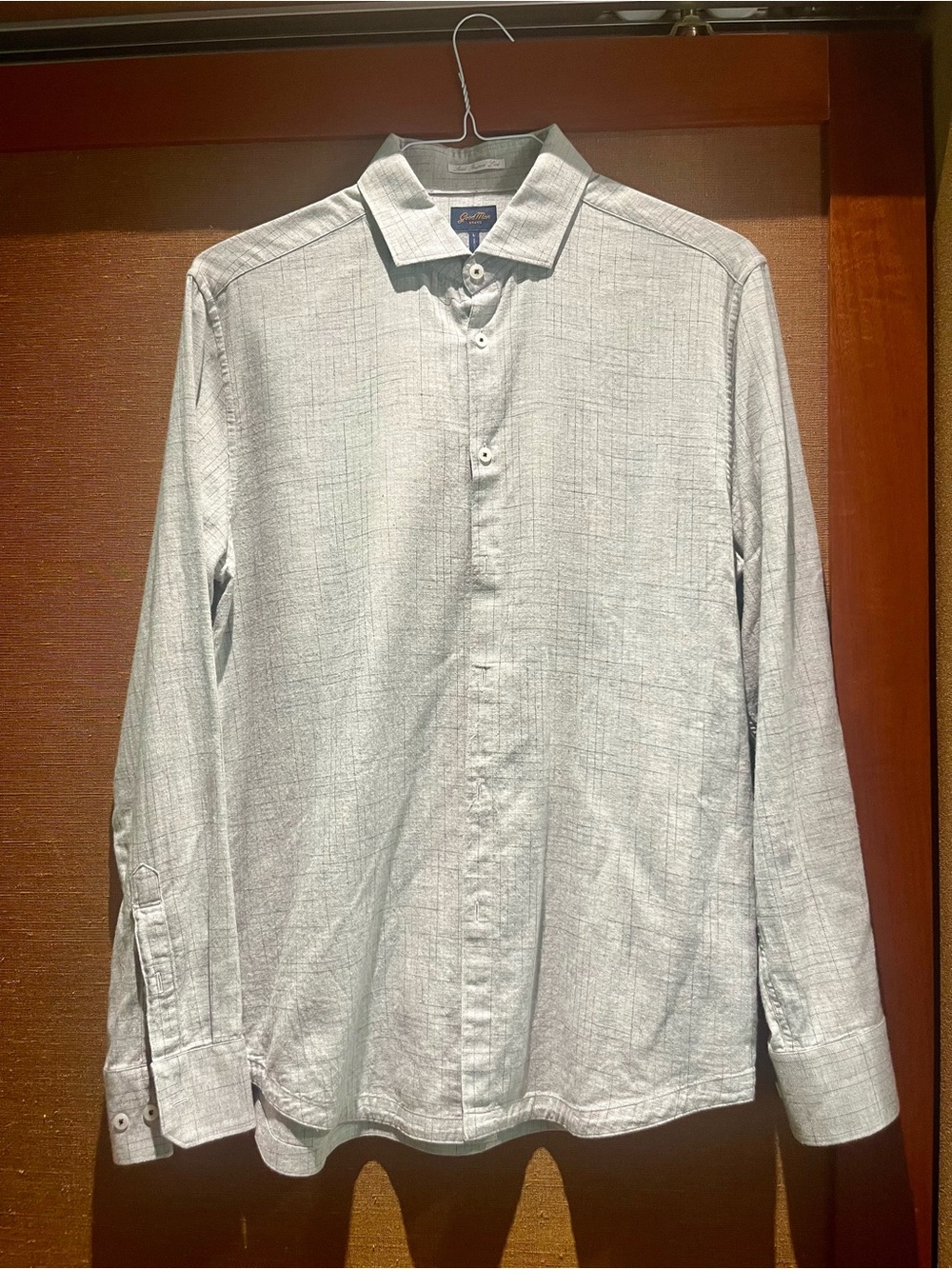 Good Man Brand Light Gray Long-Sleeve Button-Down Shirt